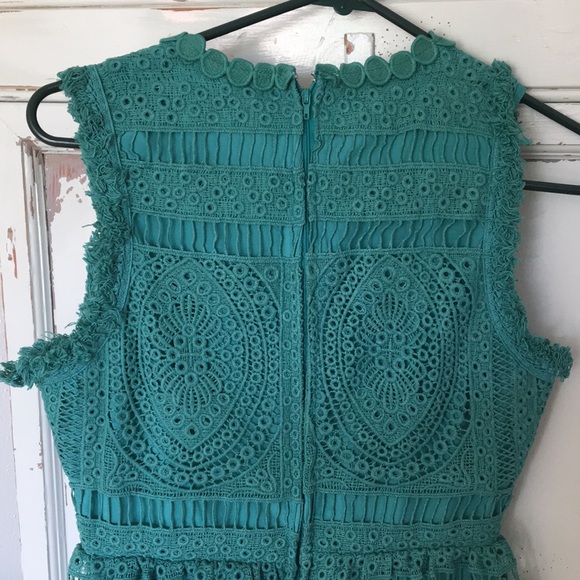 Anthropologie Geode teal lace dress - Picture 3 of 7
